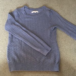 LOFT Knit Blue Sweater with Sparkle